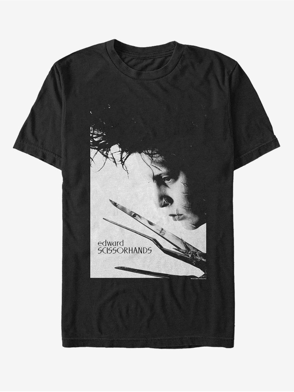 🆕 Hot Topic Edward Scissorhands close Up Poster Graphic Tee - Black